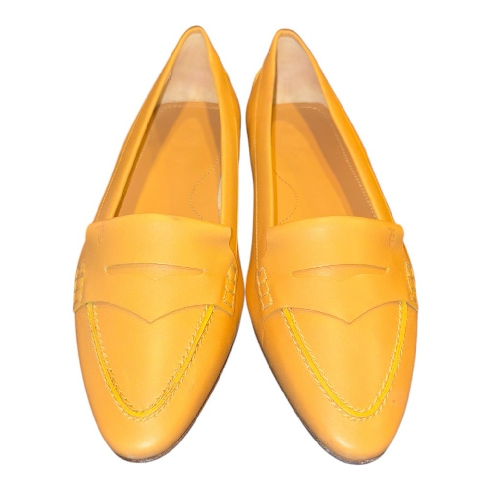 Tod’s Lacecut Leather Pointed Toe Loafer Rear Rubber Ball Trims Size 9 SH12